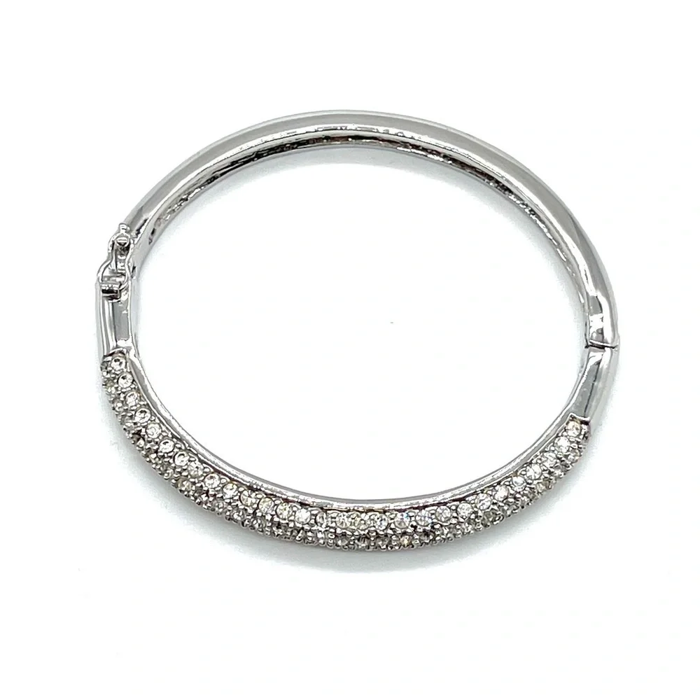 Lia Sophia Silver Played with Crystal Accent Bracelet